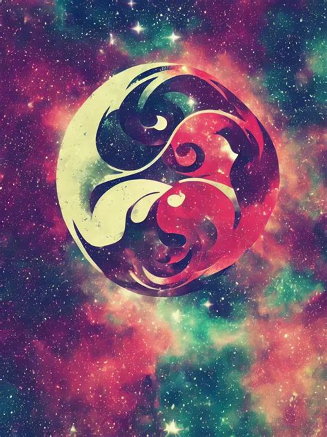 Ying Yang Symbol Composed Of Stars And Colorful Stable Diffusion