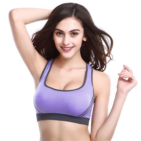 Women Fitness Yoga Shirts Sports Bra For Running Gym Padded Wire Free Shake Proof Underwear Push