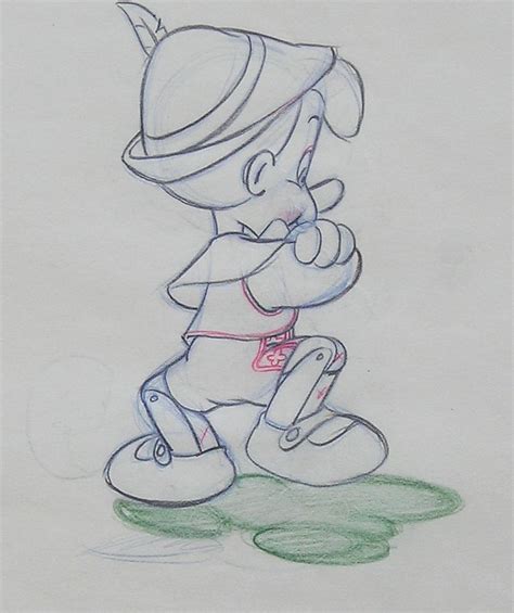 Pinocchio With Donkey Ears By Walt Disney Studios Pencil Drawing