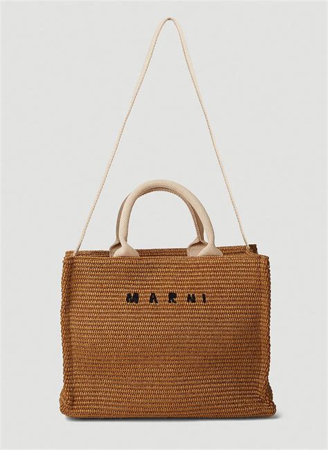 Marni Small Basket Tote Bag In Brown Lyst