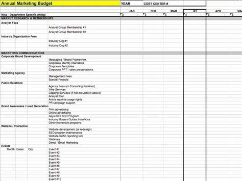 Yearly Marketing Plan Template Beautiful Excel Annual Marketing Bud