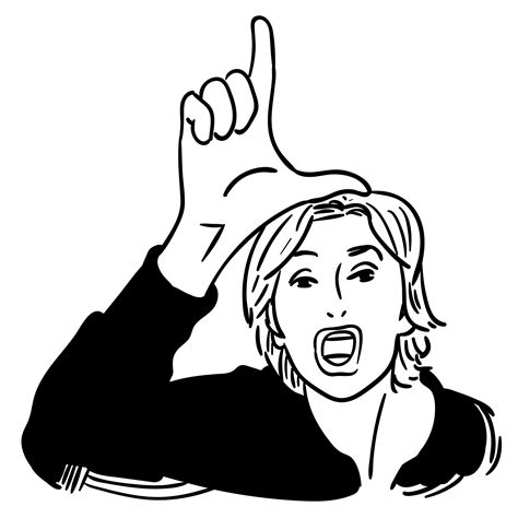 Loser Hand Sign Vector Download Free Vector Art Stock Graphics And Images