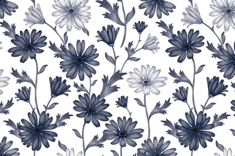Grey Flowers Print A Wallpaper