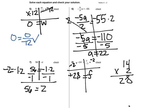4 2 Solving Equations With Multiplying And Dividing Math Showme
