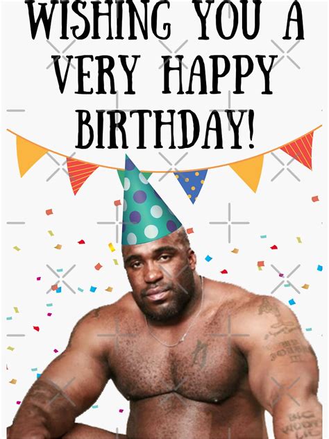 Big Dick Black Guy Meme Barry Wood Happy Birthday Card Sticker By