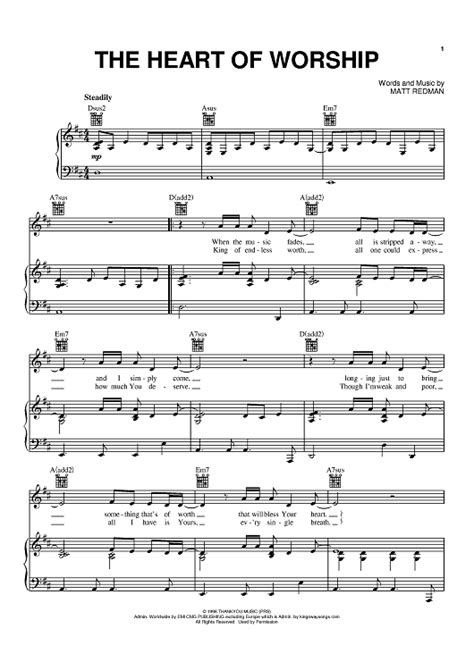 The Heart Of Worship Sheet Music By Matt Redman Passion Band For