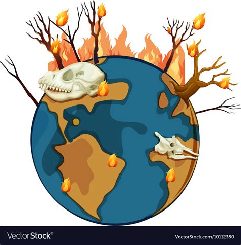 Wildfire On Planet Earth Royalty Free Vector Image