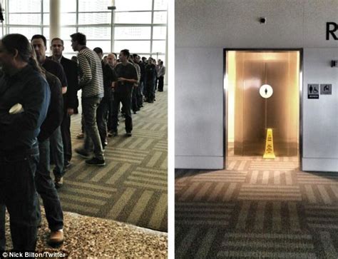 Ridiculously Long Lines Outside Men S Restroom At Tech Conference While There S None Outside