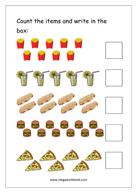 Counting Numbers Worksheets 1 10