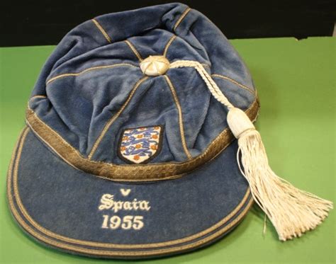 1955 England Football Cap V Spain Sir Tom Finney Honours Caps