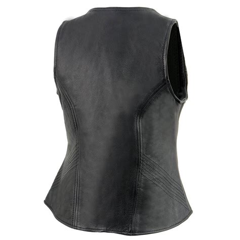 Fashion Milwaukee Leather Mll4530 Womens Open Neck Front Zipper Black