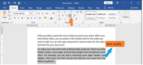 Align The Text In Word