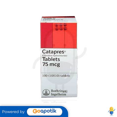 CATAPRES 75 MCG BOX 100 TABLET Kegunaan Efek Samping Dosis Dan
