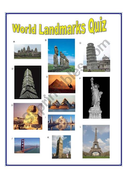Famous Landmarks Quiz Monuments Around The World All Esl English