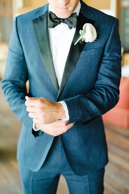 2016 navy blue linen beach wedding groom tuxedos 2 pieces black lapel mens prom party suits best
