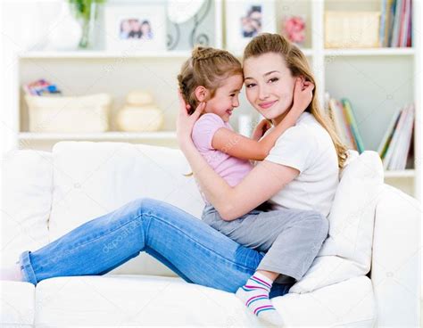 Mother With Daughter Sitting On The Sofa Royalty Free Stock Images Ad Sitting Sofa