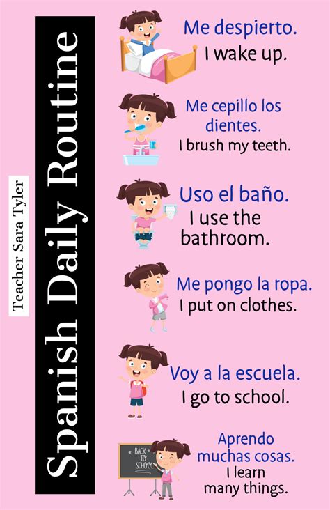 Spanish Vocabulary For Daily Routines Bilingual Kids Pods Learning
