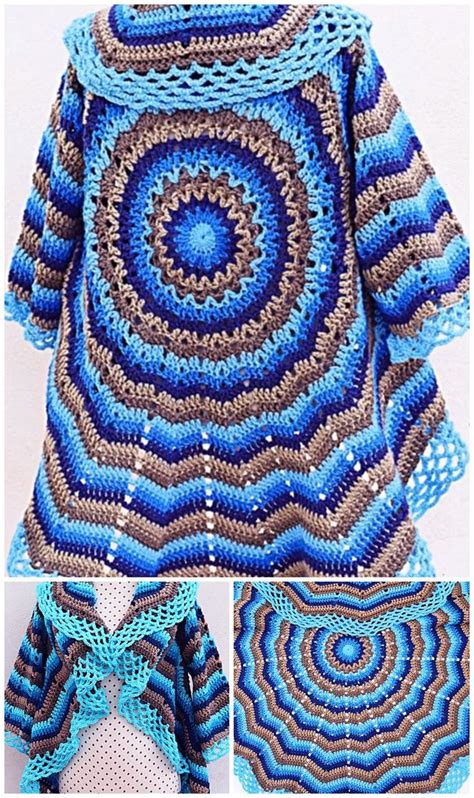 Crochet Fast And Easy Coat For Women | Kreisjacke häkeln, Häkelponcho, Stirnband stricken anleitung