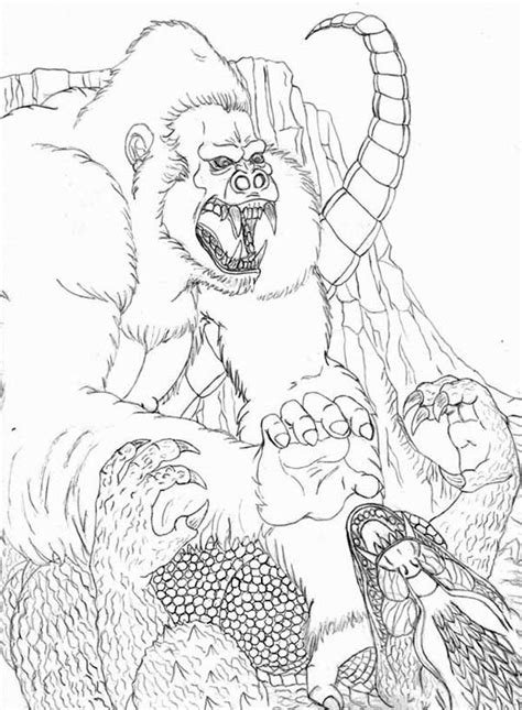 Download or print king kong vs godzilla coloring pages for free plus other related godzilla coloring page. King Kong Coloring Page - Coloring Home