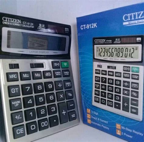 Kalkulator Citizen Ct 912 Calculator Baterai Aa Mudah 12 Digit Cek