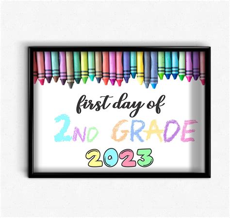 First Day Of 2nd Grade Sign Second Grade Sign Printable Etsy