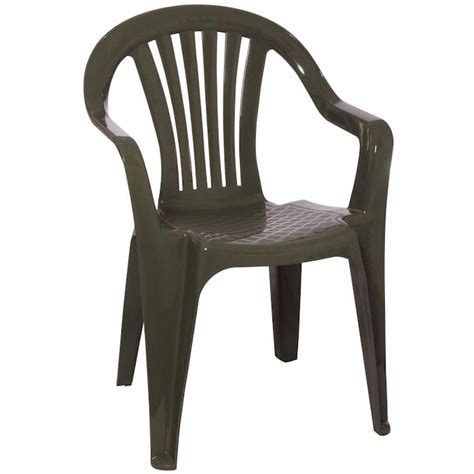 Adams Mfg Corp Stackable Resin Dining Chair With Slat Seat In The Patio