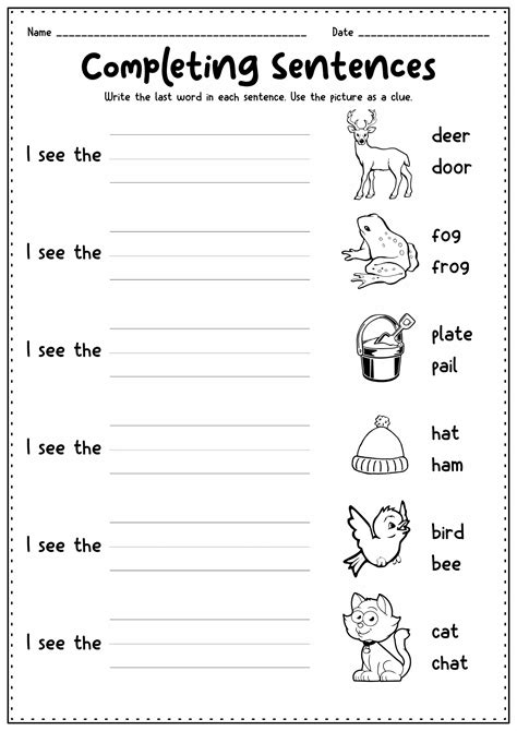 Homework For Kindergarten Printable