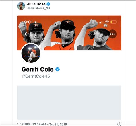 Astros Pitcher Gerrit Cole Blocked Julia Rose Aka The World Series