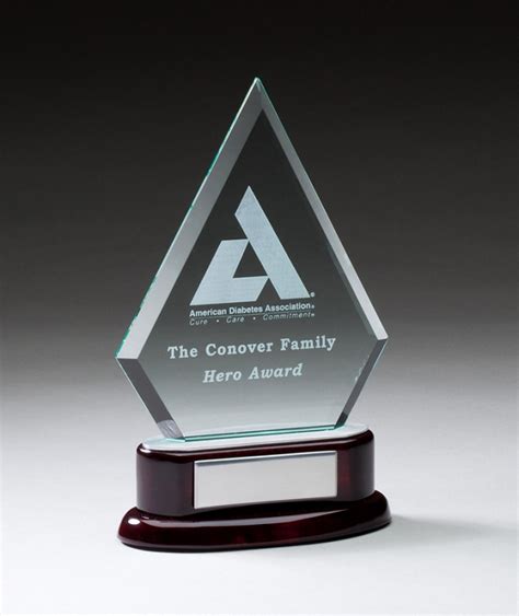 Employee Recognition Glass Trophy Award Diamond Medium Mag Gl13 Glass