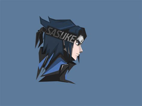 Download Wallpaper 1280x960 Art Sasuke Uchiha Minimal Anime