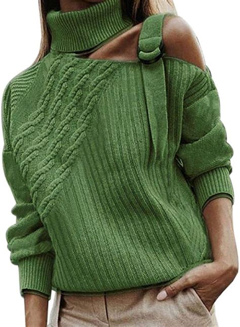 Cnstore Suéter De Color Sólido Para Otoño E Invierno Para Mujer Verde