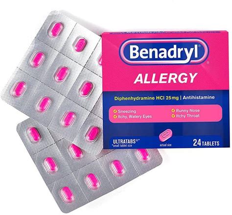 Benadryl Diphenhydramine Hydrochloride 25mg Tablets Medicine Type