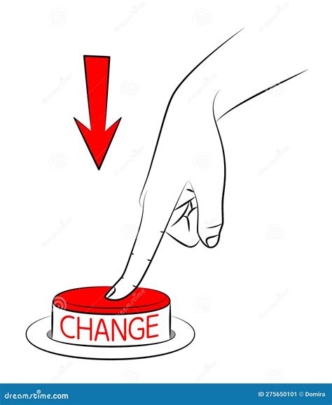 Finger Presses Change Button Personal Development And Career Growth