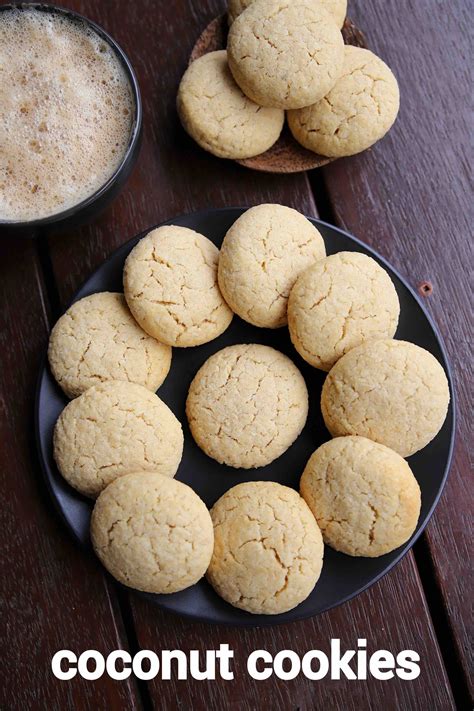 Coconut Cookies Recipe Coconut Biscuits Eggless Coconut Cookie
