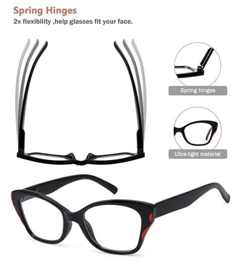 5 Pack Stylish Reading Glasses Cat Eye Readers Women
