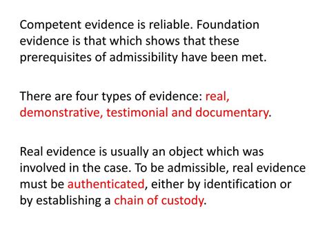 Ppt Types Of Evidence Powerpoint Presentation Free Download Id2862365