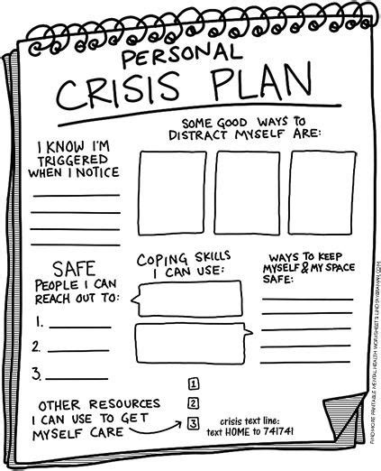 Creating A Crisis Plan A Free Printable Worksheet For Safety Planning