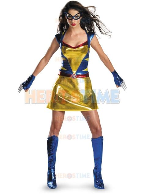 X Men Costume Sexy Wild Thing Shiny Metallic Superhero Dresses