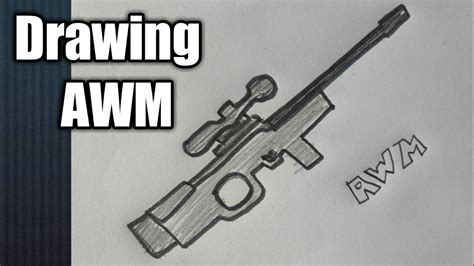 How To Draw Awm Gun Of Pubg And Free Firevery Easyshn Best Art Youtube