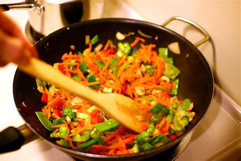 If you don't have all the veggies to hand, you could use packets of stir fry veg, tinned bamboo shoots in water or sliced carrots. Stir Fry Action | I tried to get a shot of me stirring the ...