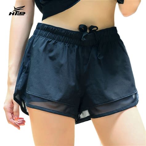 Htld Elastic Quick Dry Summer Shorts Women Mesh Fitness Double Layer