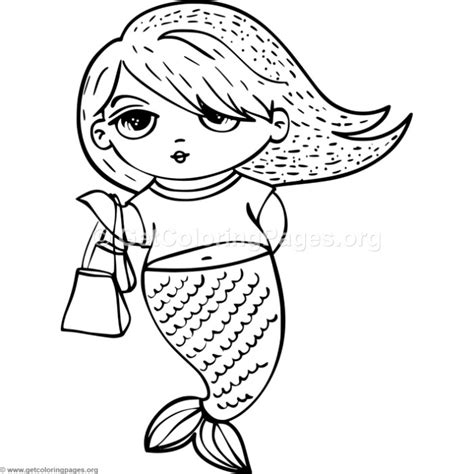 Vector illustration beautiful mermaid fashionista coloring page. Cute Mermaid 4 Coloring Pages - GetColoringPages.org