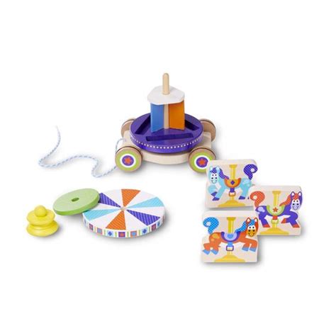 Melissa And Doug First Play Carousel Pull Toy Little Earth Childrens