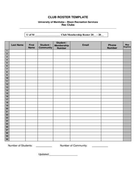roster template   templates   word excel