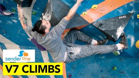 V7 Bouldering Climbs At Sender One Climbing Gym One Session Youtube