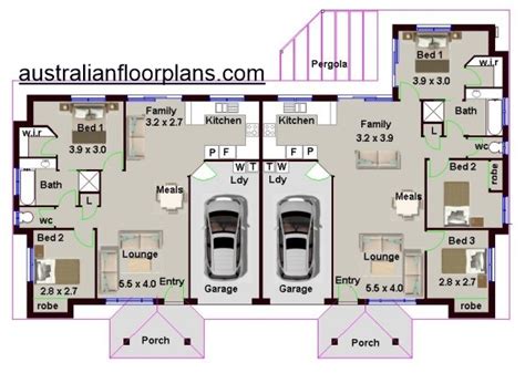 Bedroom Duplex House Plan Du Dual Living Plans Australia Duplex Plans Australia