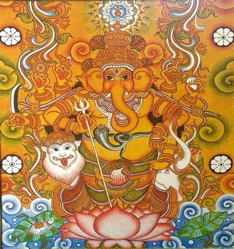 Shree Ganesha Kerala Mural Painting By Adarsh Lupon Gov Ph