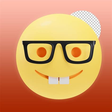 Nerd Gesicht Emoji Emoticon 3d Illustration Premium Psd Datei