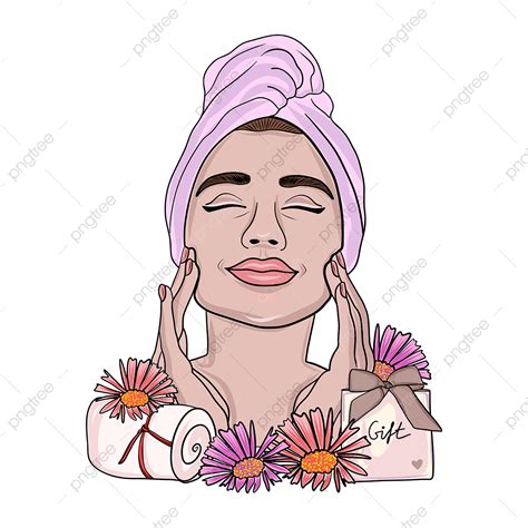 skin care routine vector hd png images skin care routine vector illustration woman skin care