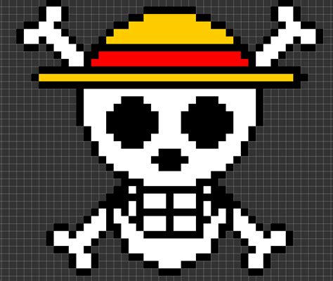 Pixel Art Facile One Piece One Piece Luffy Pirate Flag By Snowdroppax